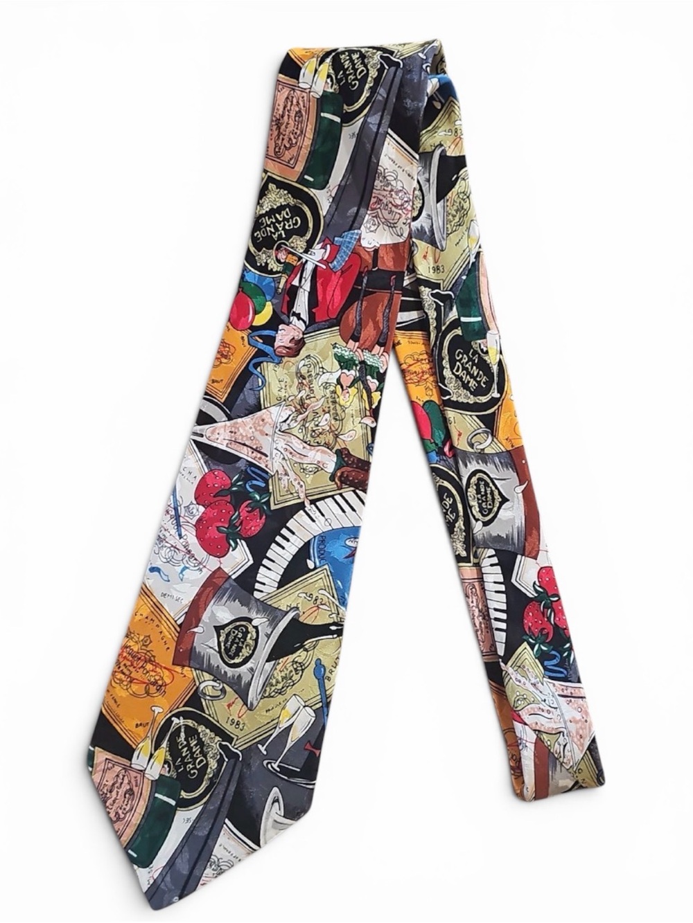 Vintage 1993 Silk Nicole Miller Champagne Tie